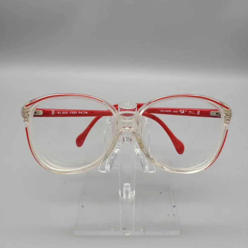 Cellidor Emc Sili SI 202 F335 Vintage Eyeglass Frames Red Germany 54-14-130